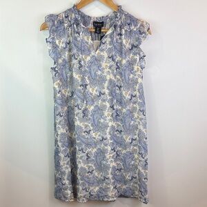 NWT Nicole Miller Blue and cream Paisley dress size S